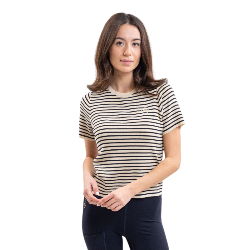 Harcour - Women's short-sleeve T-shirt Tzimi linen/navy | - Ohlala