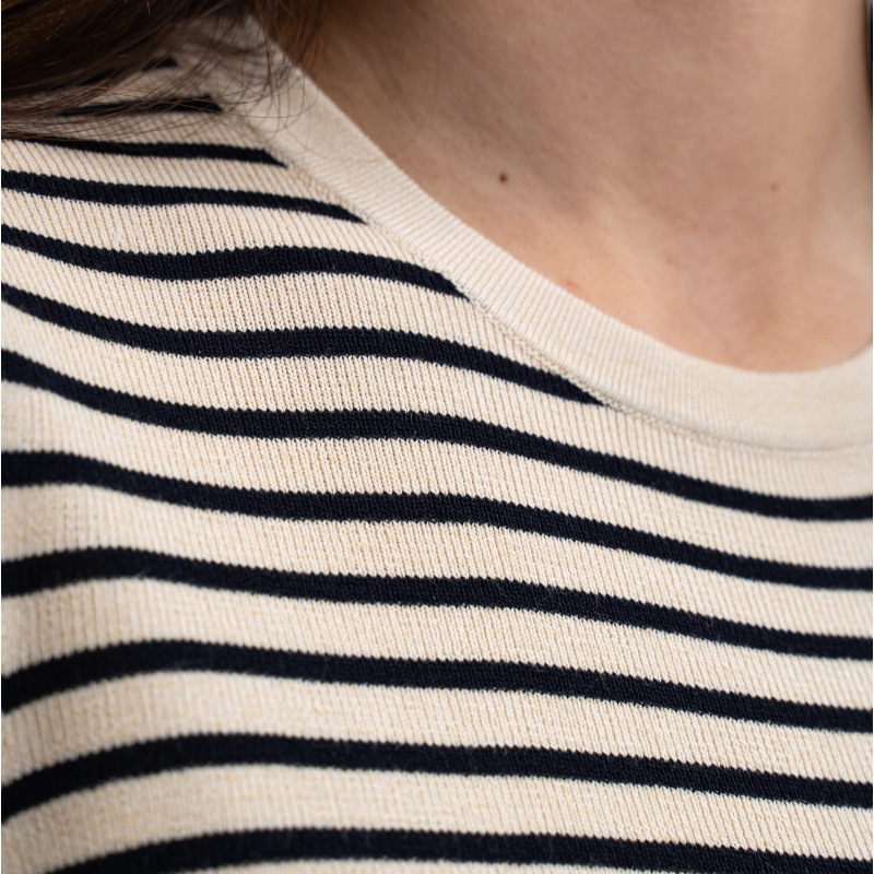 Harcour - Women's short-sleeve T-shirt Tzimi linen/navy | - Ohlala