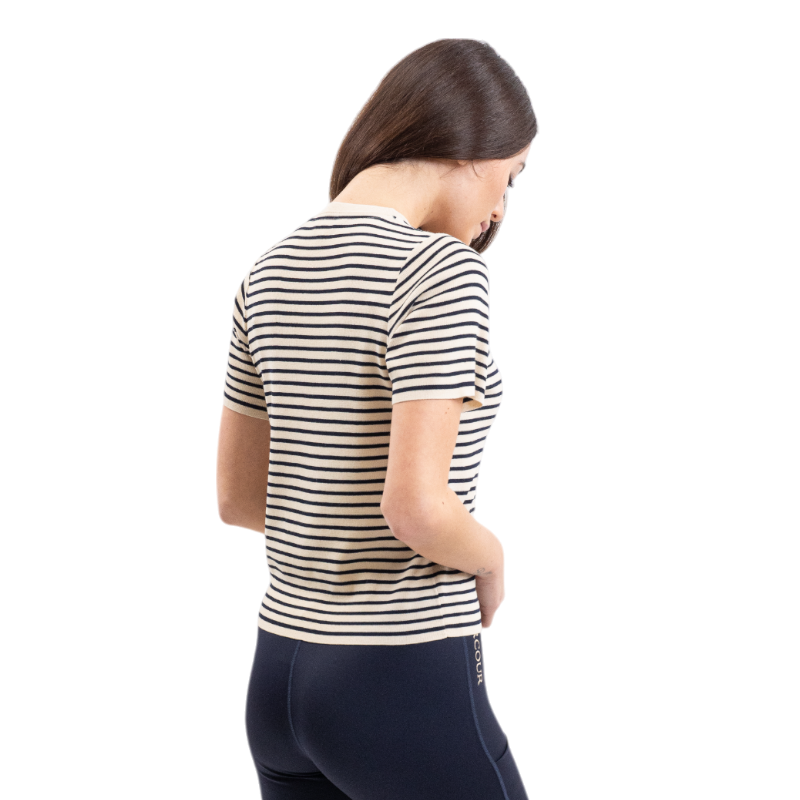Harcour - Women's short-sleeve T-shirt Tzimi linen/navy | - Ohlala