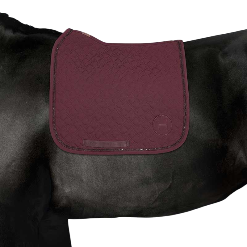 Harcour - Dressage saddle pad Saphir aubergine | - Ohlala