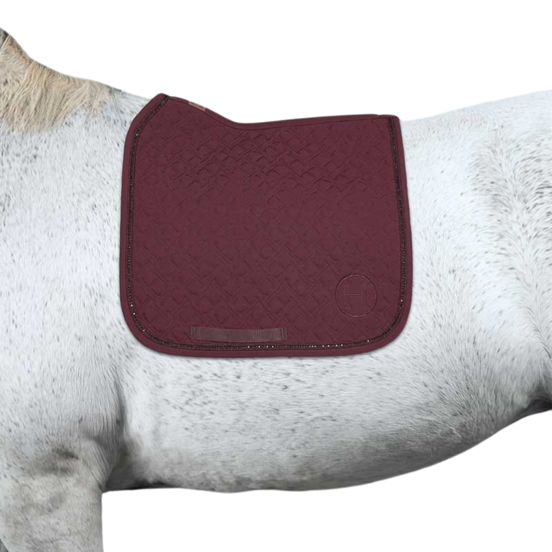 Harcour - Dressage saddle pad Saphir aubergine | - Ohlala