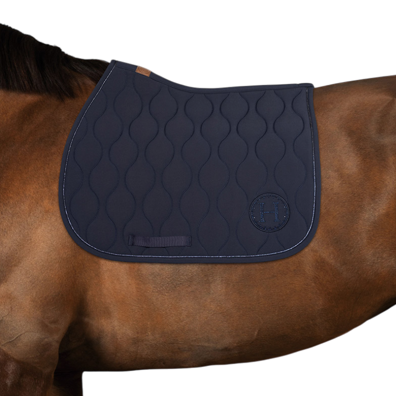 Ivana Navy Saddle Pad - Harcour