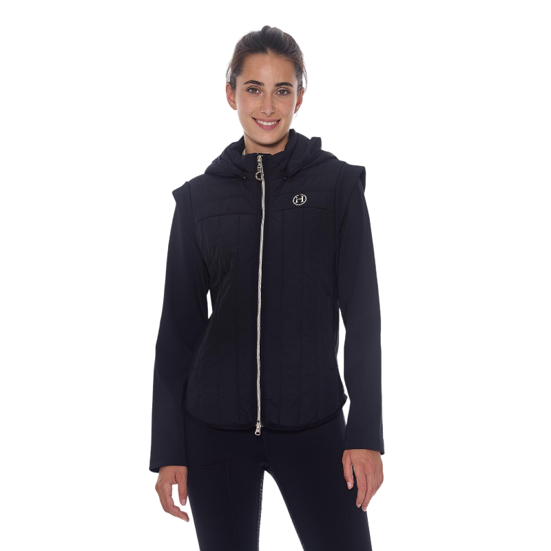 Harcour - Women's dual-fabric long sleeve jacket Hadar black | - Ohlala