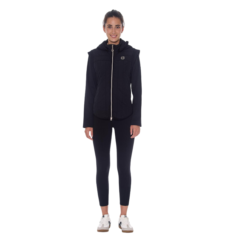 Harcour - Women's dual-fabric long sleeve jacket Hadar black | - Ohlala
