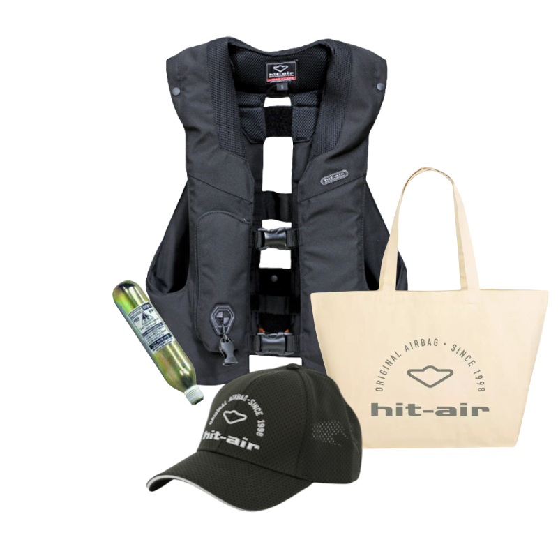 Hit Air - Pack zwart MLV3-airbagvest + tote bag + patroon + pet