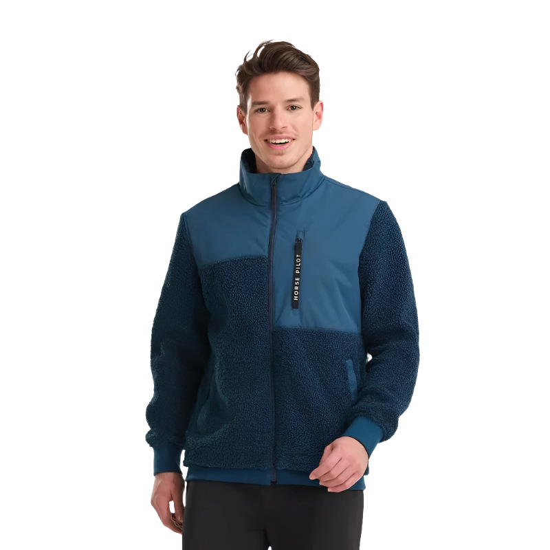 Horse Pilot - Herren Sherpa Jacke marine | - Ohlala