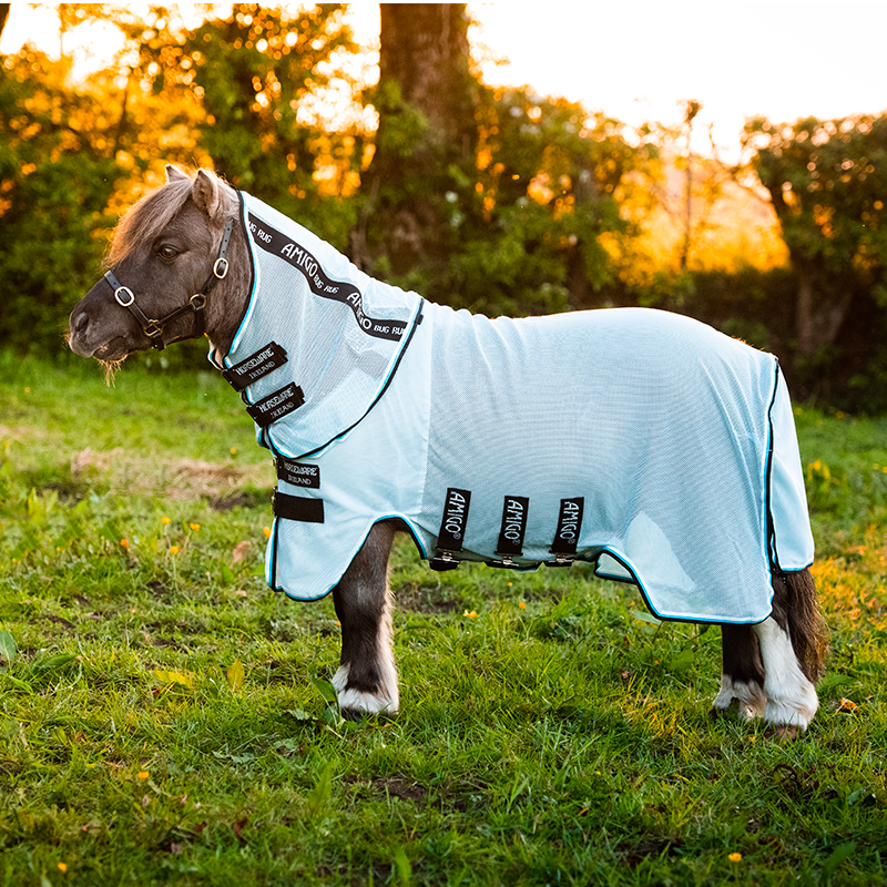 Horseware - Amigo Petite Bug Rug fly sheet azure / black / white | - Ohlala