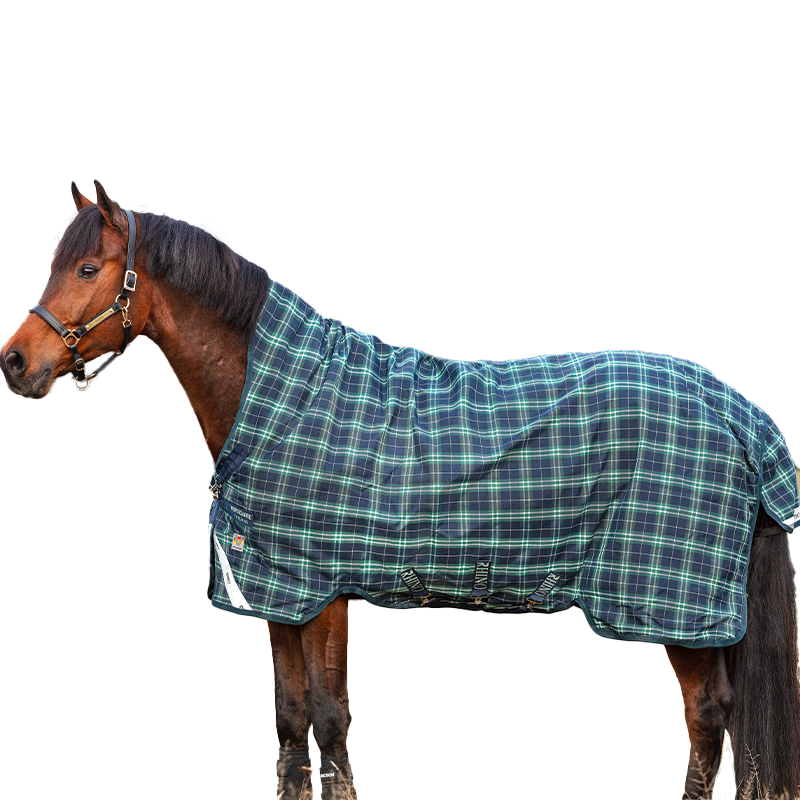 Horseware - Rhino Wug high neck turnout rug navy/ green checked 250g | - Ohlala