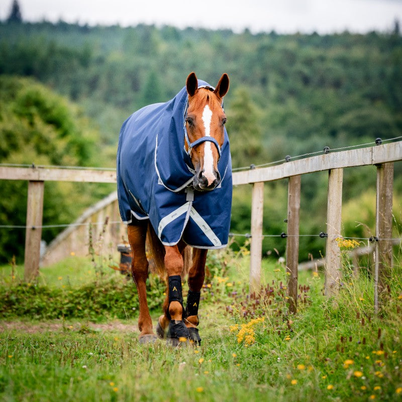 Horseware - Außendecke Amigo Bravo 12 Plus Marine/Titangrau/Silber 250g | - Ohlala