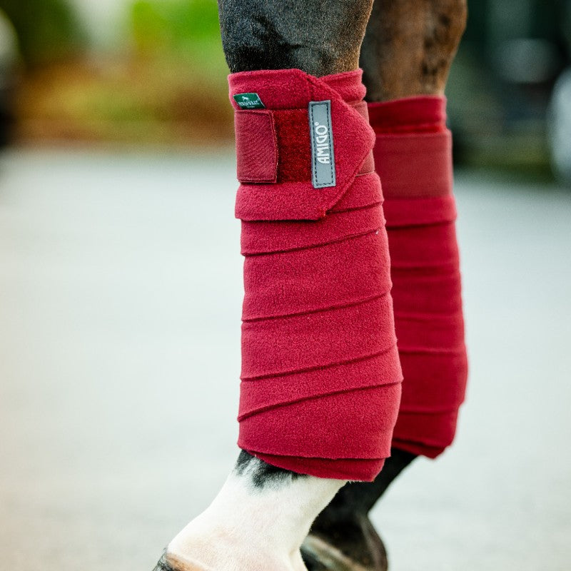 Horseware - Bandes de polo Amigo Fleece mulberry (x4) | - Ohlala