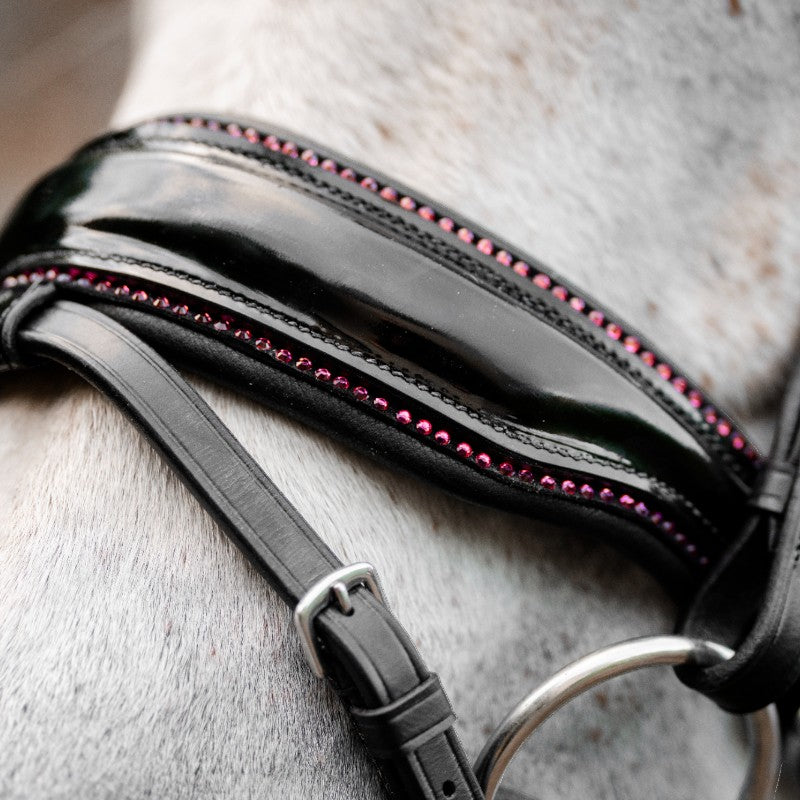 Horseware - Ogłowie Diamante Pony Flash czarne/różowe | - Ohlala