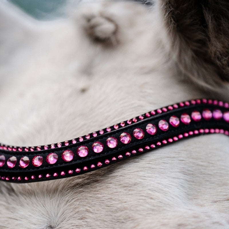 Horseware - Ogłowie Diamante Pony Flash czarne/różowe | - Ohlala