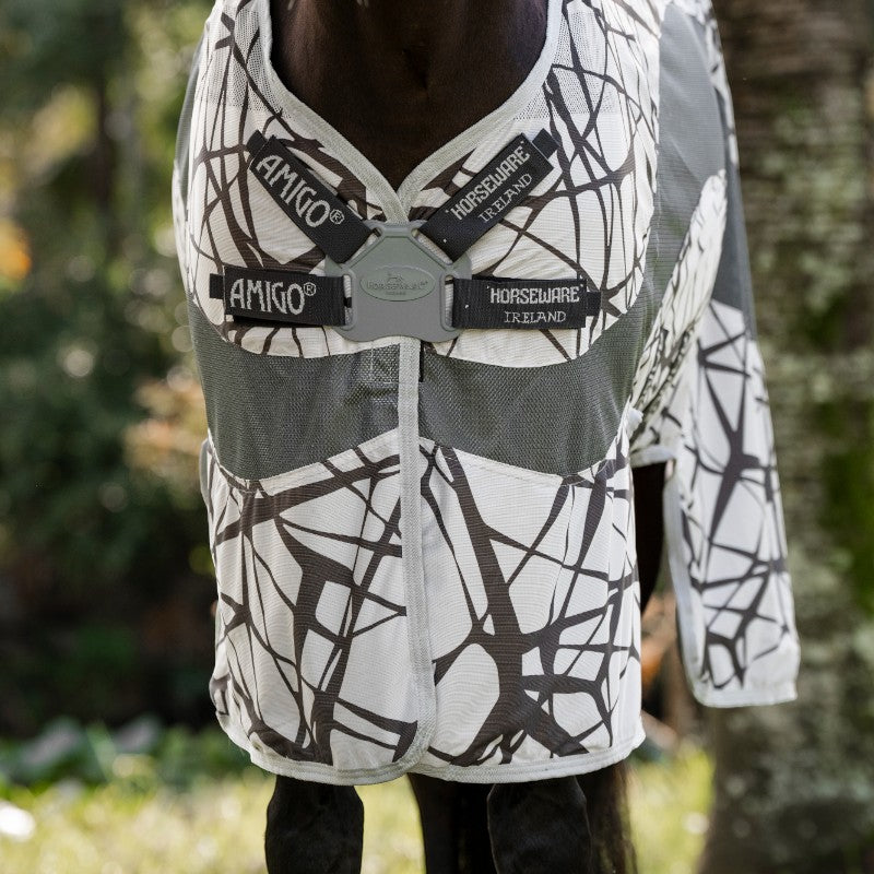 Horseware - Couverture anti-mouches Amigo CamoFly Plus print/ gris | - Ohlala