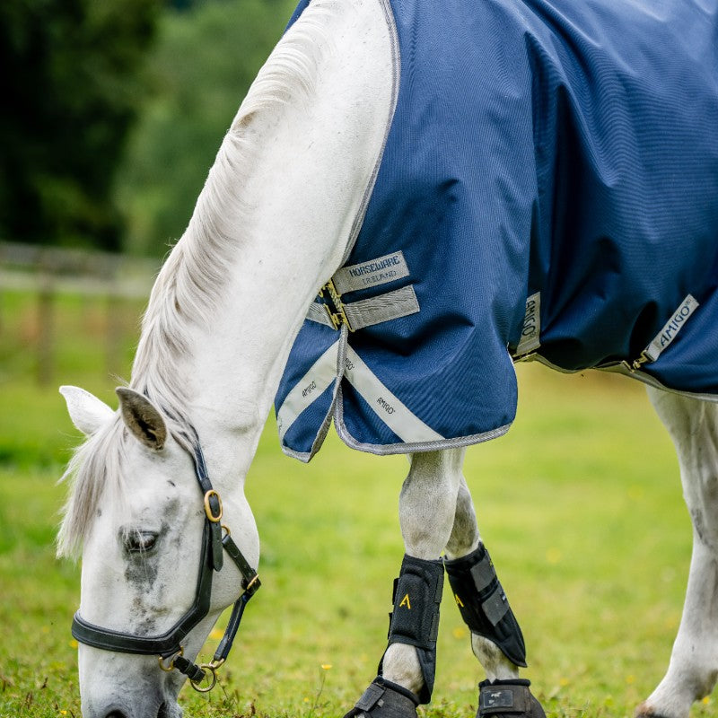 Horseware - Couverture d'extérieur Amigo Bravo 12 Original marine/ titanium grey/ argent 250g | - Ohlala