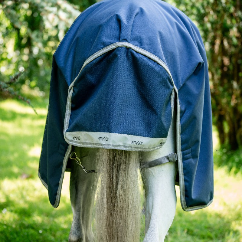 Horseware - Couverture d'extérieur Amigo Bravo 12 Original marine/ titanium grey/ argent 250g | - Ohlala