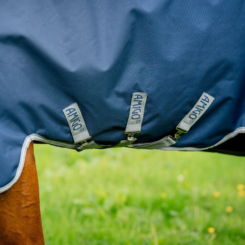 Horseware - Amigo Bravo 12 Plus Turnout Rug navy/titanium grey/silver 50g + liners | - Ohlala