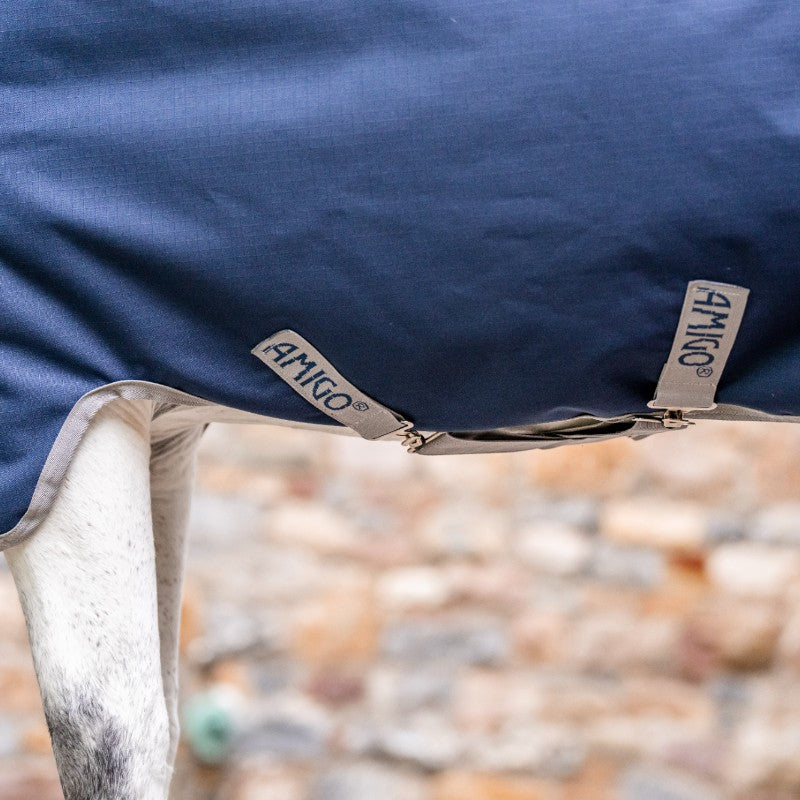 Horseware - Amigo Ripstop 900 Original turnout rug with fleece lining navy/titanium grey 50g | - Ohlala