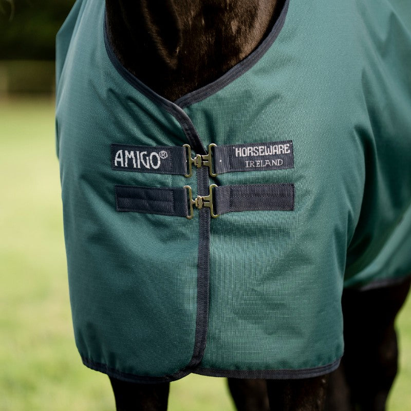 Horseware - Couverture d'extérieur Amigo Ripstop Turnout dynasty green/ marine/ argent 200g | - Ohlala