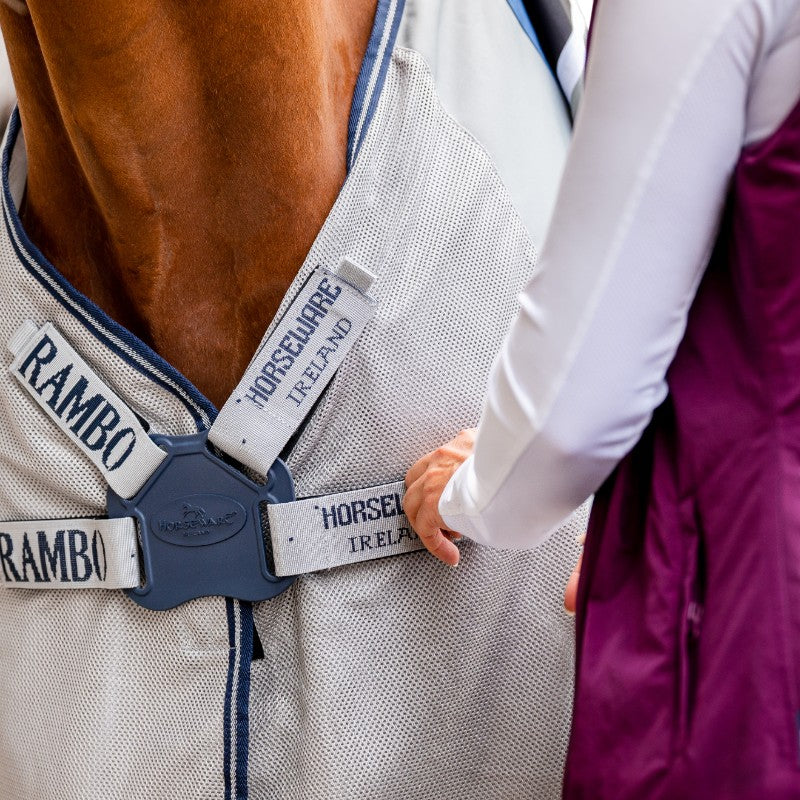 Horseware - Rambo Autumn Series buitendeken marine/grijs 0g | - Ohlala