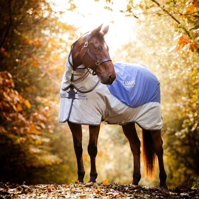 Horseware - Rambo Autumn Series buitendeken marine/grijs 0g | - Ohlala