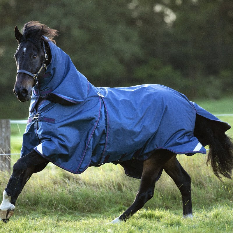 Horseware - Rambo Optimo Plus Bundle Outdoor Rug Navy/Burgundy 200g | - Ohlala