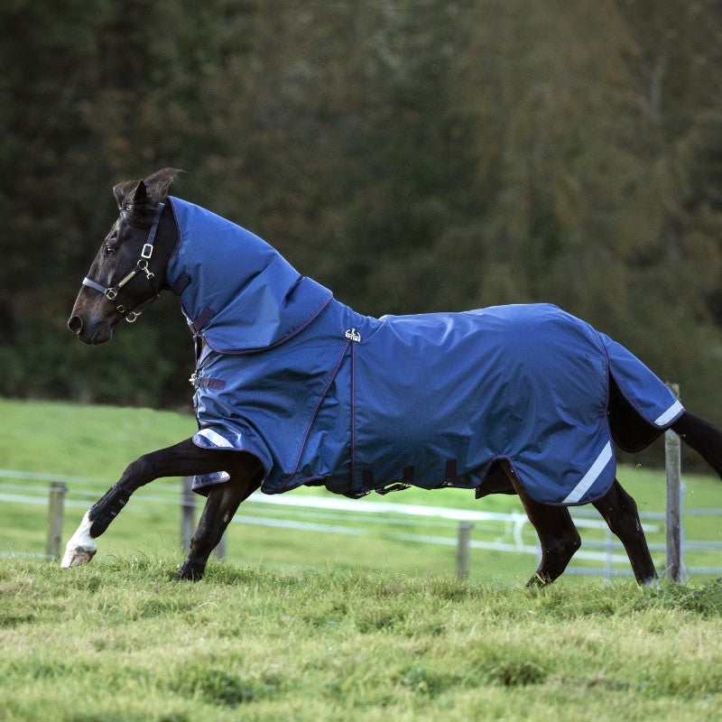 Horseware - Rambo Optimo Plus Budle Outdoor Rug Navy/Burgundy 200g | - Ohlala