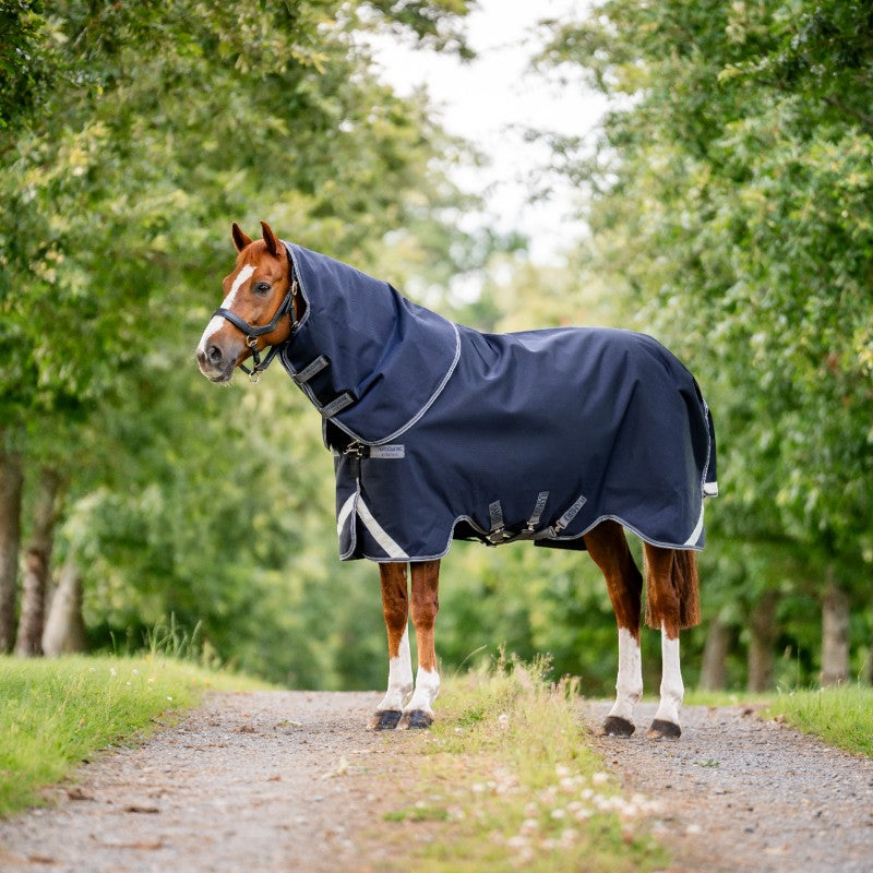 Horseware - Rambo Supreme Turnout Plus Outdoor Blanket navy/ thunderstorm grey/ silver 450g | - Ohlala