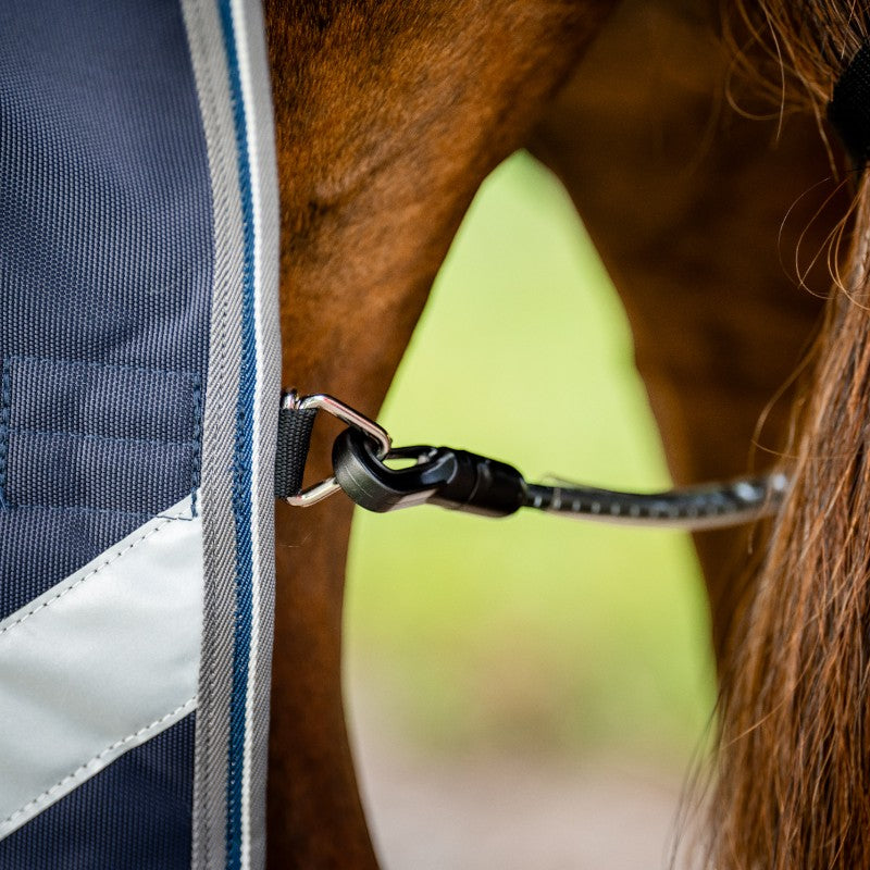 Horseware - Rambo Supreme Turnout Plus Outdoor Blanket navy/ thunderstorm grey/ silver 450g | - Ohlala