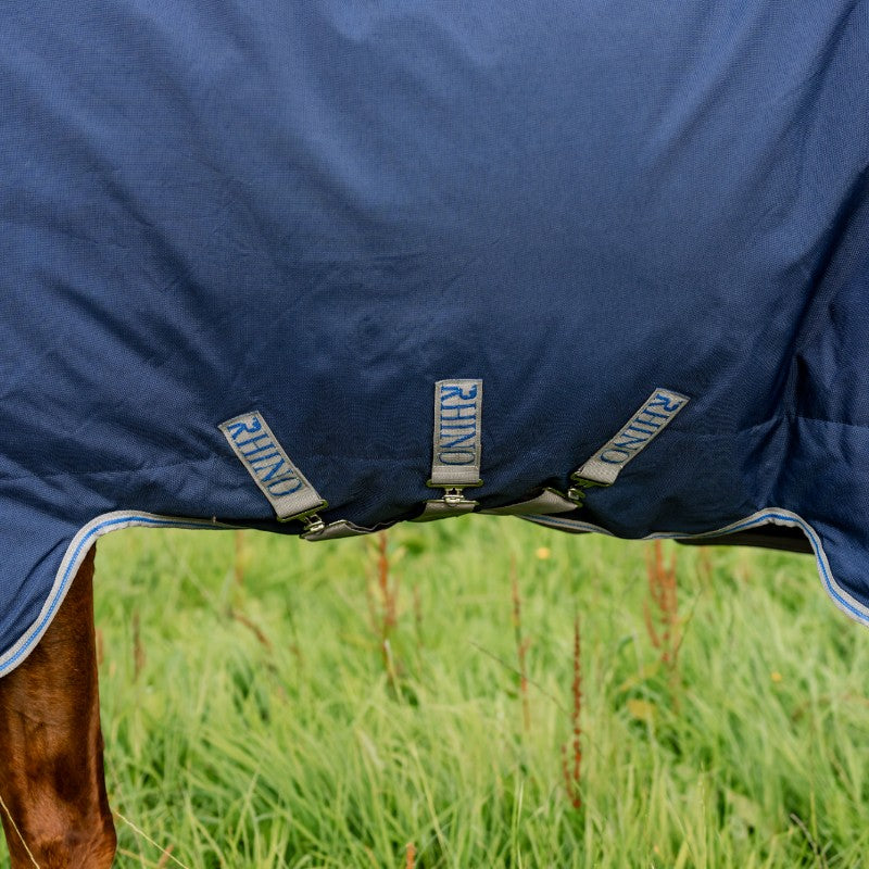 Horseware - Rhino Plus Turnout Rug navy/ titanium grey/ classic blue 450g | - Ohlala