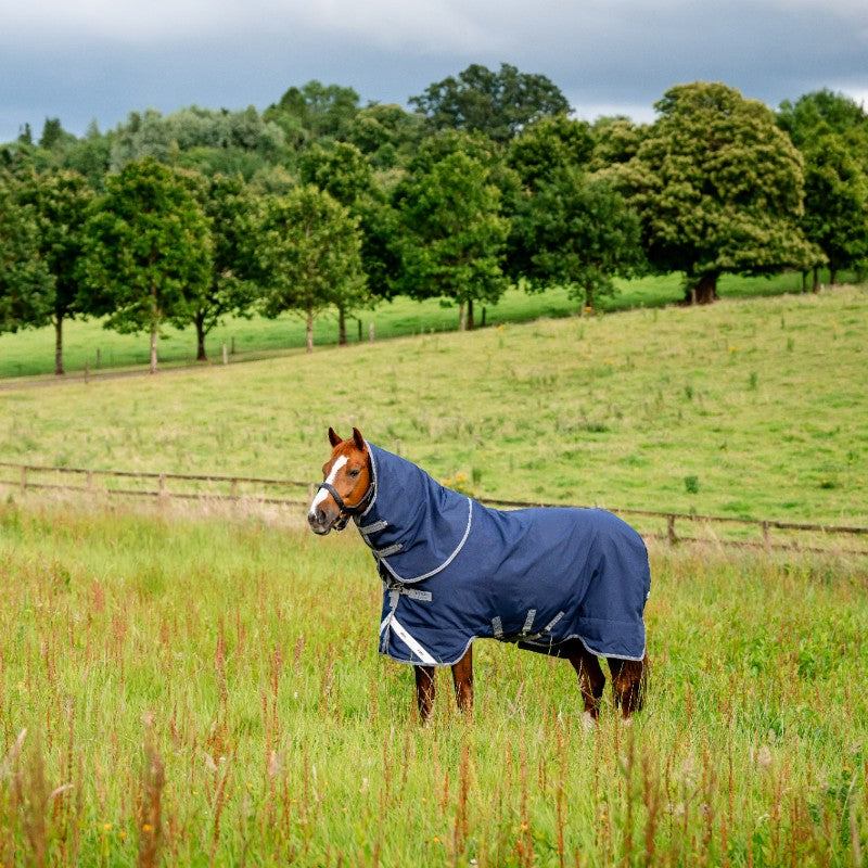 Horseware - Rhino Plus Turnout Rug navy/ titanium grey/ classic blue 450g | - Ohlala