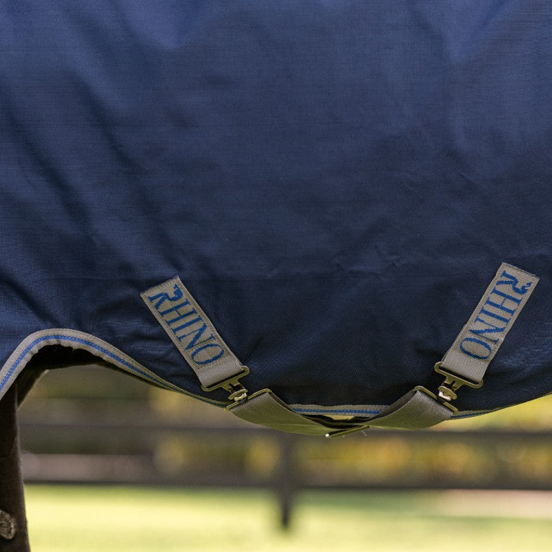Horseware - Derka zewnętrzna Rhino Turnout VL granatowy/ titanium grey/ classic blue 250g | - Ohlala