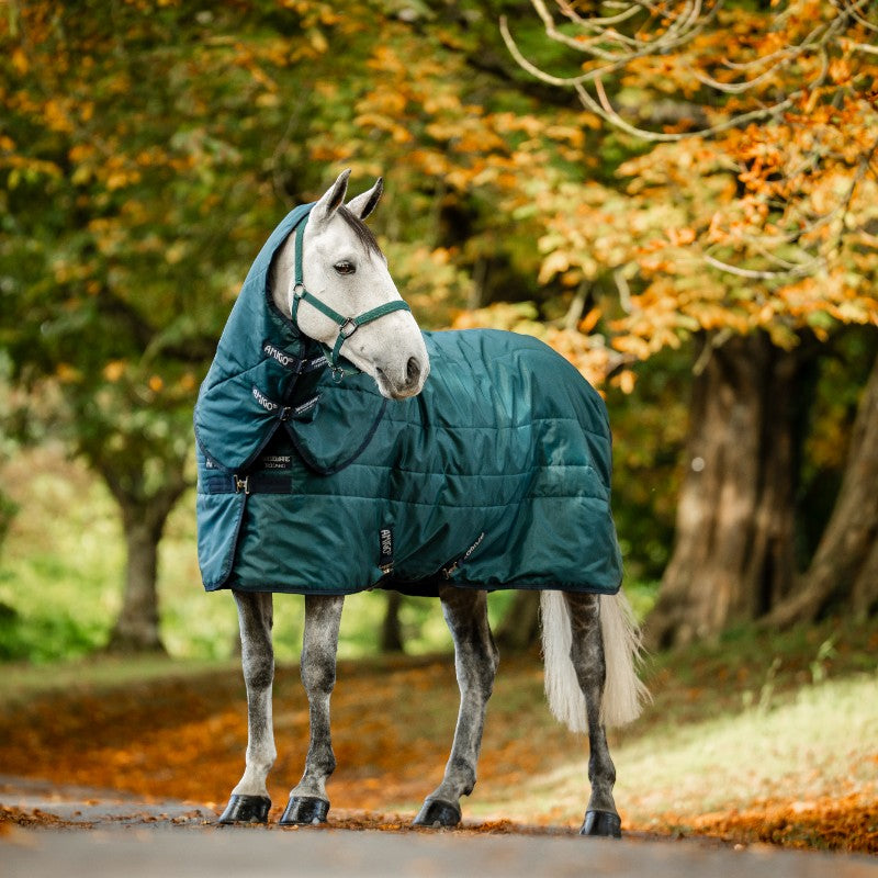 Horseware - Halsteil Stalldecke Amigo Ripstop Insulator dynasty green/ marine/ silber 100g | - Ohlala