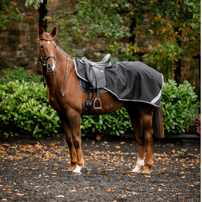 Horseware - Schwarze Amigo Ripstop-Nierendecke Titanium Grey
