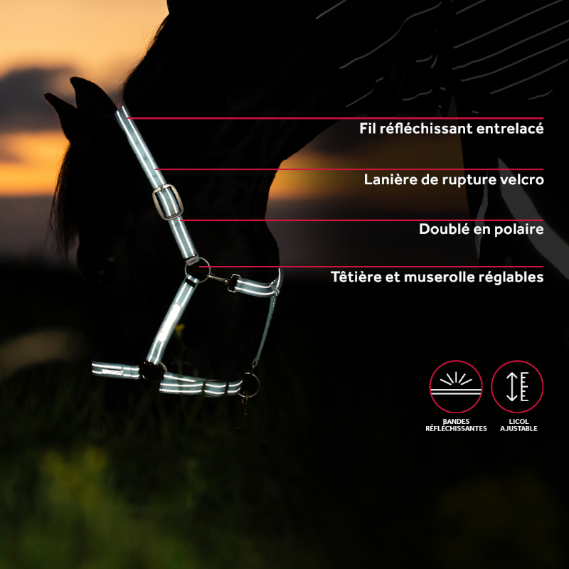 Horseware – Sicherheitshalfter FieldSafe Schwarz/Reflektierend