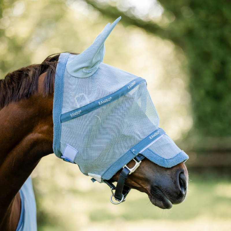 Horseware - Masque anti-mouches Rambo denim/ argent