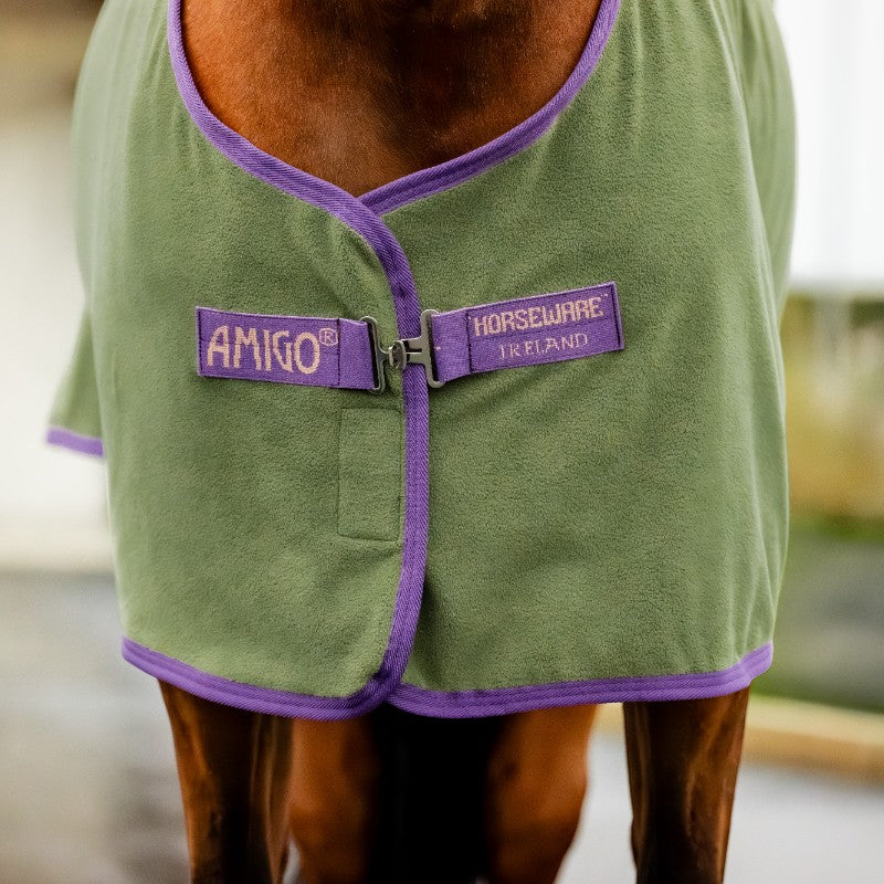 Horseware - Couverture polaire Amigo Fleece Cooler bramble/ winterberry et taupe | - Ohlala