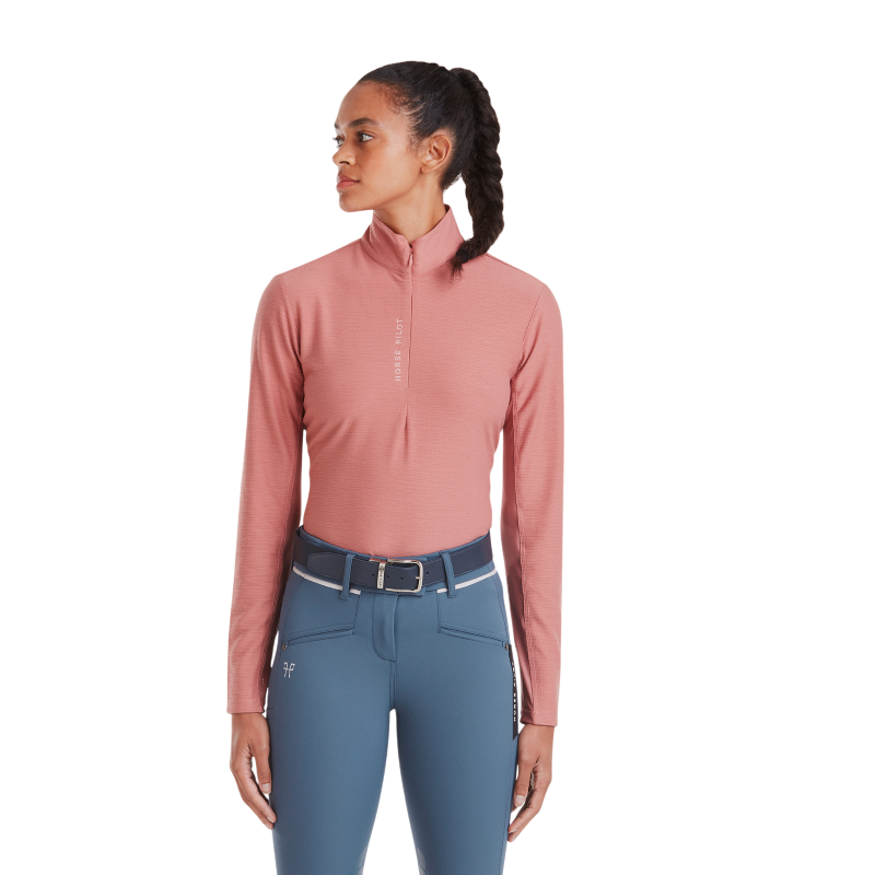 Horse Pilot - Women's long sleeve baselayer Suntech brick dust | - Ohlala