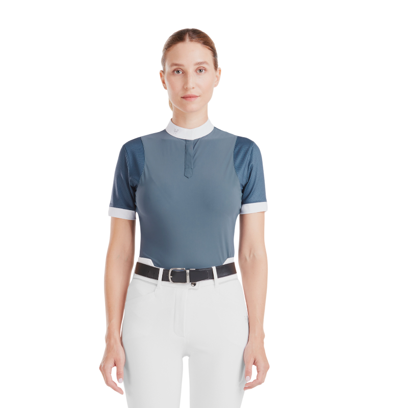 Horse Pilot - Women's short sleeve show shirt Aerolight vintage indigo | - Ohlala