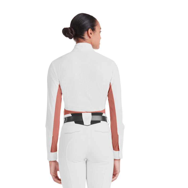 Horse Pilot - Women's long-sleeve competition shirt Monica brick dust | - Ohlala