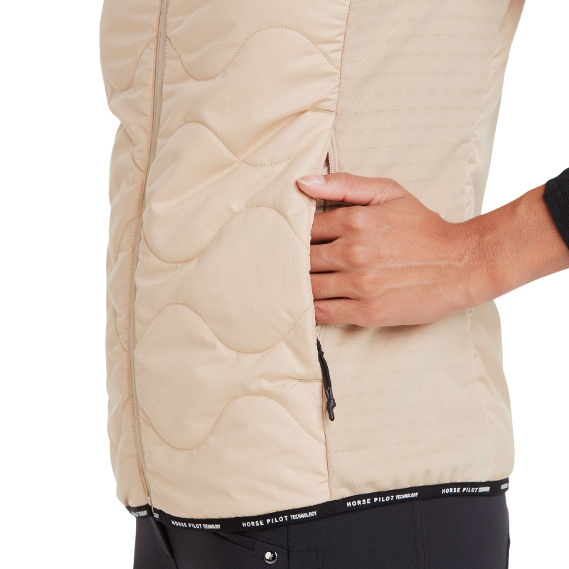 Horse Pilot - Women's sleeveless puffer jacket Rider Vest latte | - Ohlala