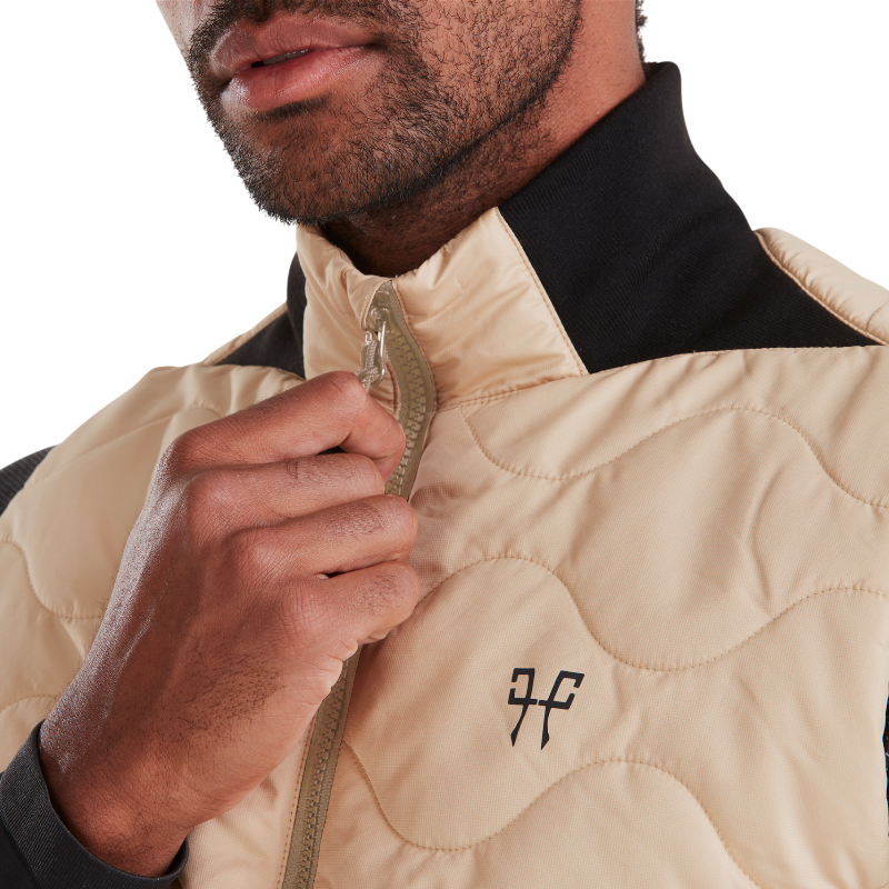 Horse Pilot - Men's Sleeveless Down Jacket Rider Vest Latte | - Ohlala
