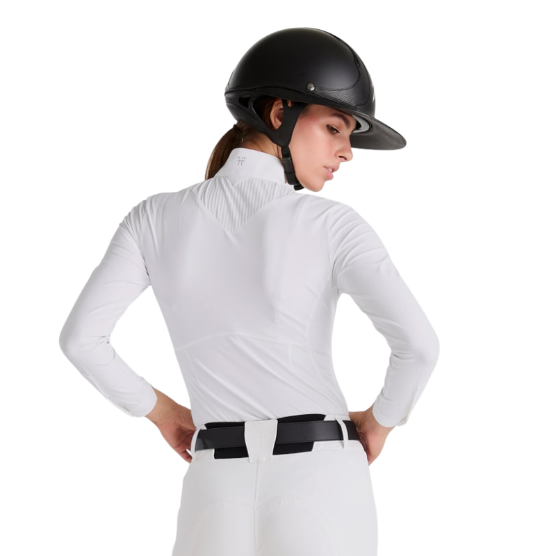 Horse Pilot - Polo konkursowe z długim rękawem damskie Aeris białe | - Ohlala