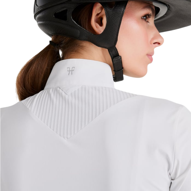 Horse Pilot - Polo konkursowe z długim rękawem damskie Aeris białe | - Ohlala