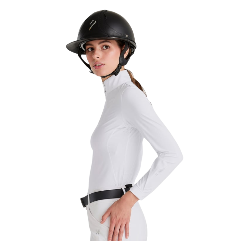 Horse Pilot - Polo konkursowe z długim rękawem damskie Aeris białe | - Ohlala
