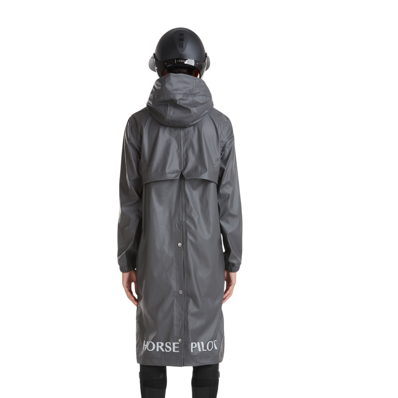 Horse Pilot - Women's Long Raintech Rain Jacket iron | - Ohlala