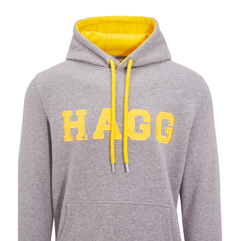Hagg - Herren-Kapuzensweatshirt grau/gelb | - Ohlala