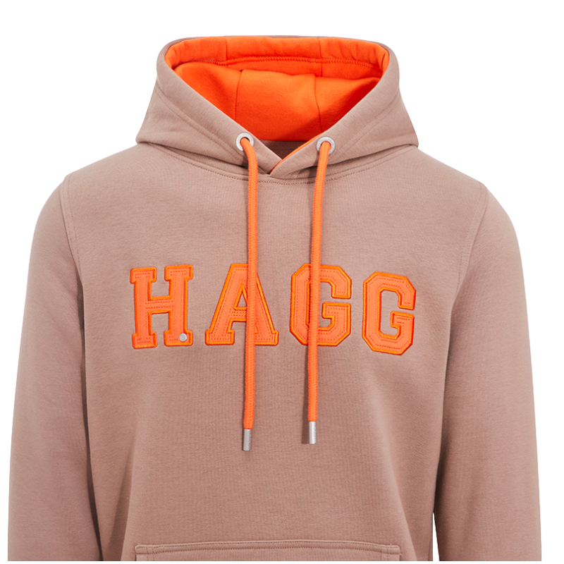 Hagg - Damen-Kapuzenpullover Kastanienbraun/Orange | - Ohlala