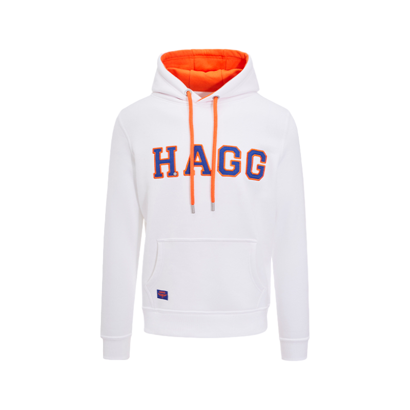 Hagg - Men's hoodie white/ orange/ royal blue | - Ohlala