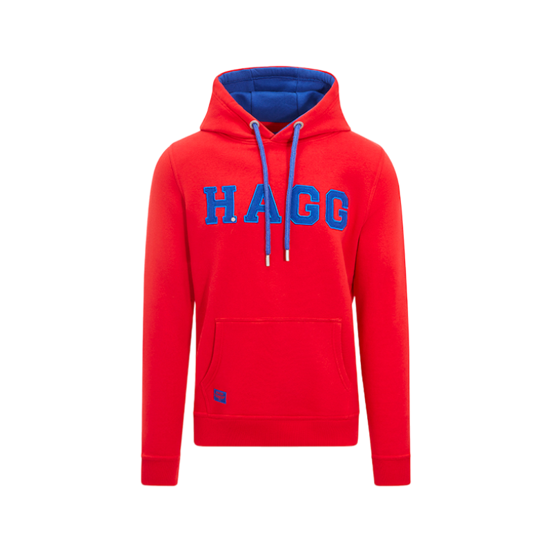 Hagg - Damen-Kapuzenpullover rot/königsblau | - Ohlala