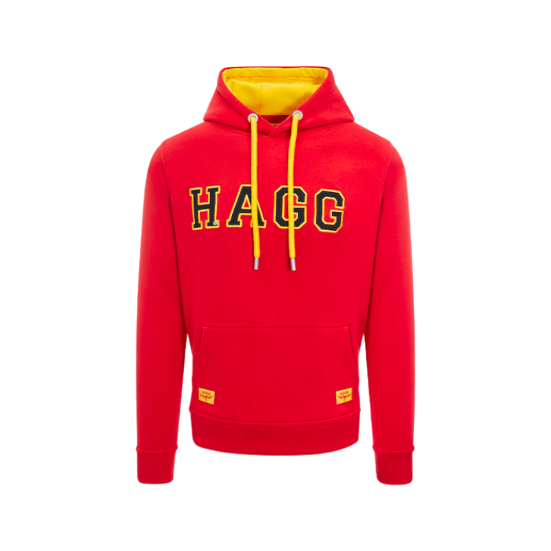 Hagg - Heren hoodie rood/ geel/ zwart | - Ohlala